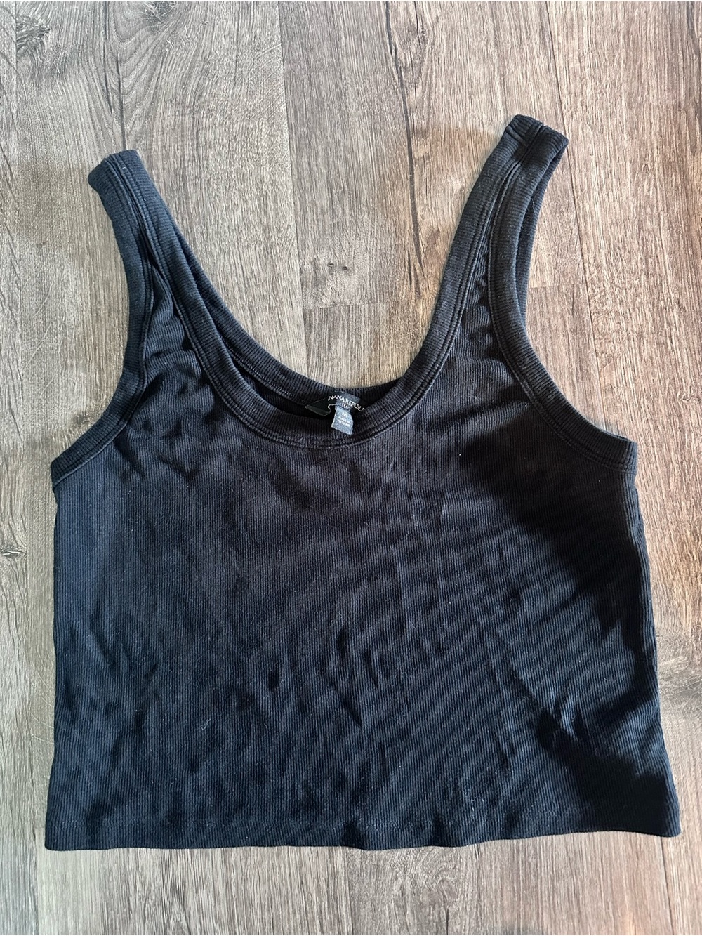 Banana Republic Black Ribbed Crop Tank